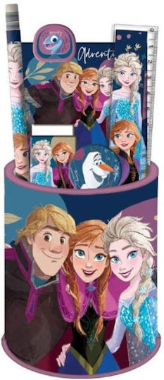 Gim Frozen Kids Stationery Set with Pencil, Sharpener, Eraser, Notepad, Ruler and Pencil Holder 7pcs