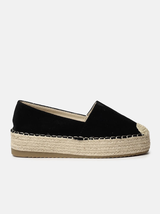 InShoes Women's Suede Espadrilles Black