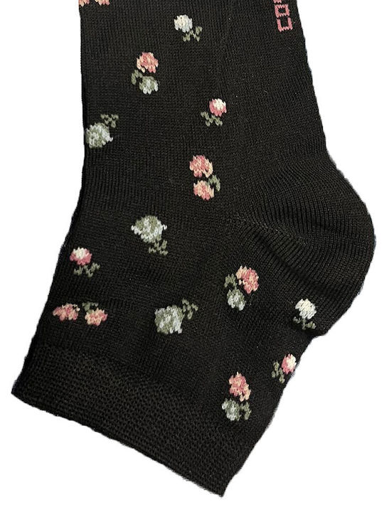 Enrico Coveri Women's Socks Pink-Blue Floral Design