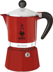 Bialetti Rainbow Espressokocher für den Herd 6 Tassen Rote Bialetti Rainbow Espressokocher für den Herd 6 Tassen Rote
