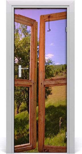 Διακοσμητικό Αυτοκόλλητο Πόρτας Landscape Outside The Window 1τμχ 75x205εκ. Tulup