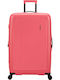 American Tourister Spinner Exp Large Hard Suitcase Sugar Pink With 4 Wheels Height 79cm