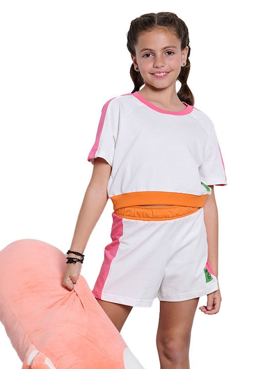 Kids' Crop Top Short Sleeve Ecru