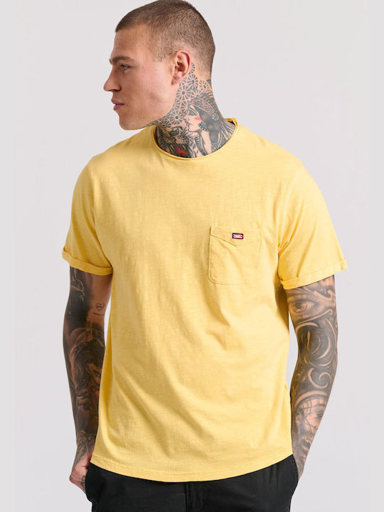 Funky Buddha Ανδρικό T-shirt Κοντομάνικο Κίτρινο