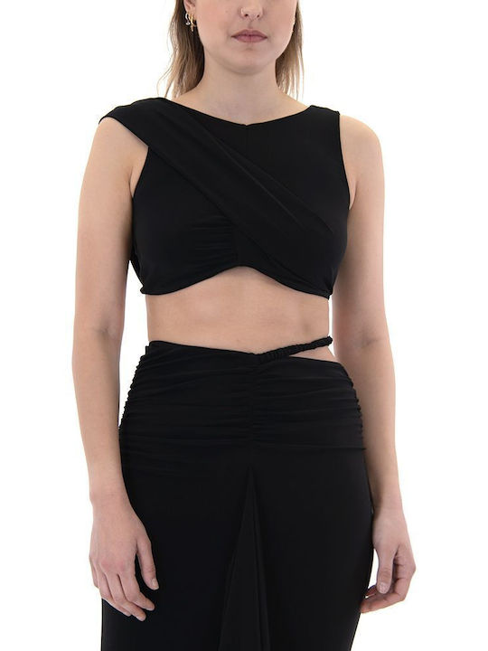 Zoya Women's Crop Top Sleeveless Black