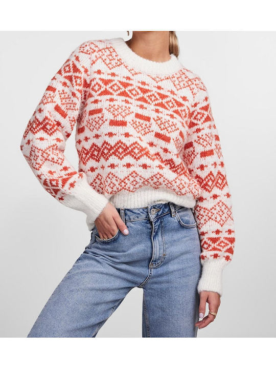 Pieces Damen Langarm Pullover orange