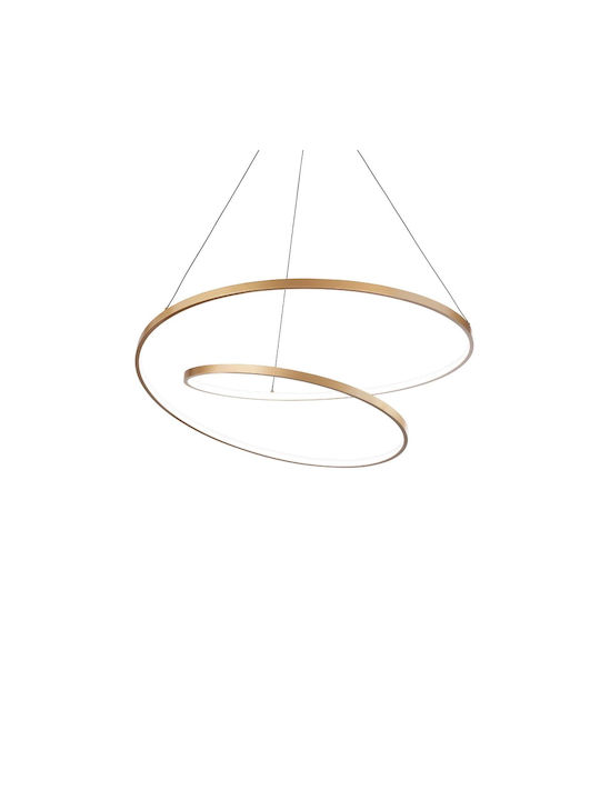 Ideal Lux Pendant Light Single-Light with Warm White Light Gold