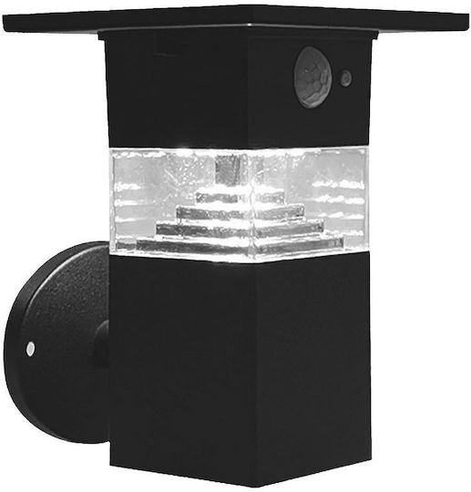 V-TAC Wall Mounted Solar Light 3W 250lm Warm White 3000K with Motion Sensor IP54 16.2cmx14.5cmx17cmcm