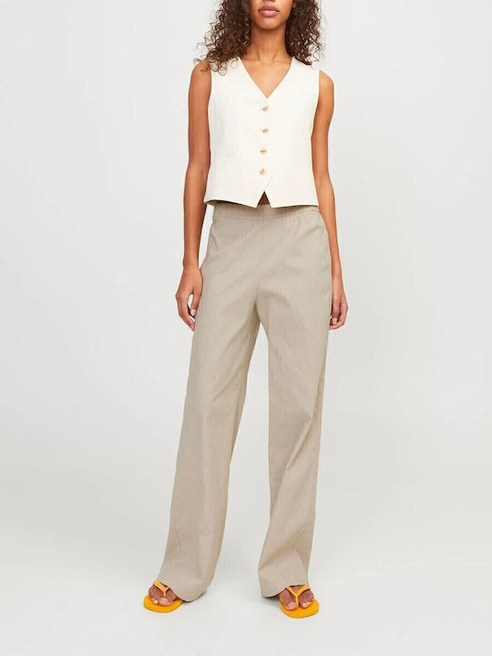 Jack & Jones Γυναικείο Λινό Παντελόνι Sand
