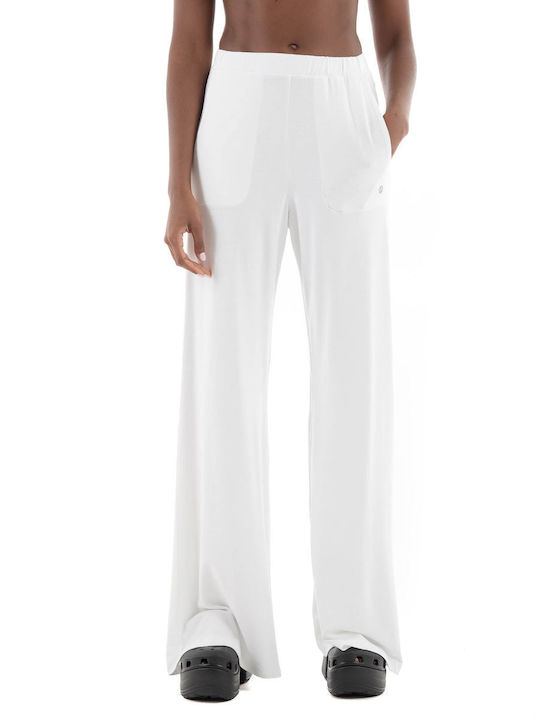 Deha Women's Fabric Trousers White