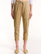 Damen Stoff Cargo Hose mit Gummizug Camel Beige