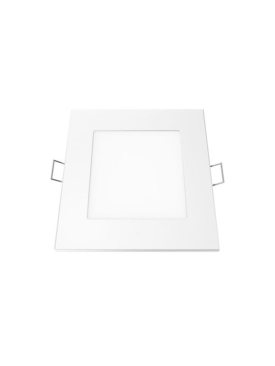 Aca Square Metallic Recessed Spot with Integrated LED and Warm White Light White 11.8x11.8cm. 1pcs