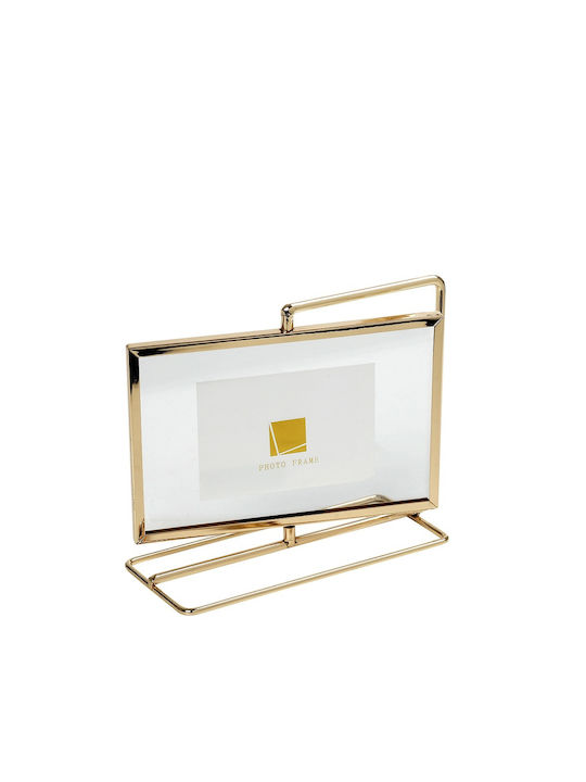 Espiel Περιστρεφόμενη 2 Οψεων Frame Metallic 10cmx15cm with Gold Frame