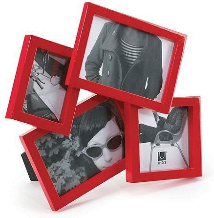 Umbra Wall-mounted Wooden Photo Frame with Red Frame