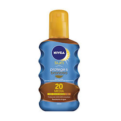 Nivea Sun Protect & Bronze Tan Activating Sun Waterproof Слънцезащитно Масло за тяло SPF20 в Спрей 200мл