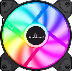 Powertech PT-1170 Case Fan 120mm with RGB Lighting and Connection 3-Pin / 4-Pin Molex 1pcs