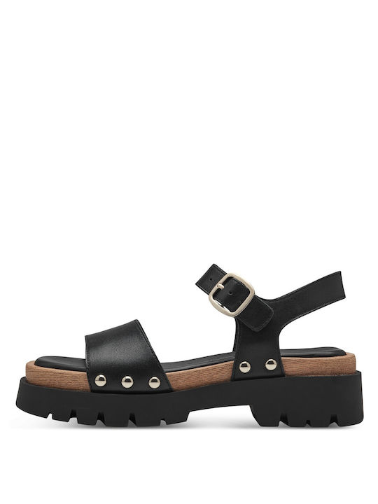 Tamaris Anatomic Leather Women's Sandals Black