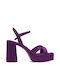 Tamaris Platform Synthetic Leather Women's Sandals Purple with Chunky High Heel