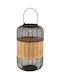 TnS Tabletop Bamboo Lantern Black 23.5x42cm