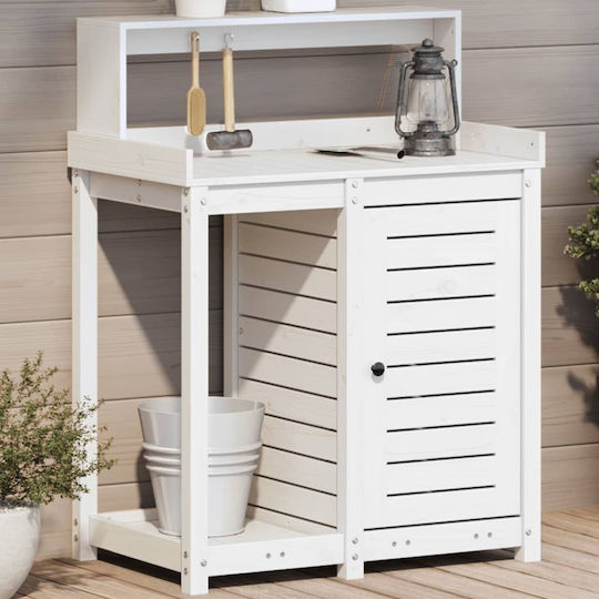 Gardening Table Shelves 82,5x50x109,5 cm Solid Pine Wood White