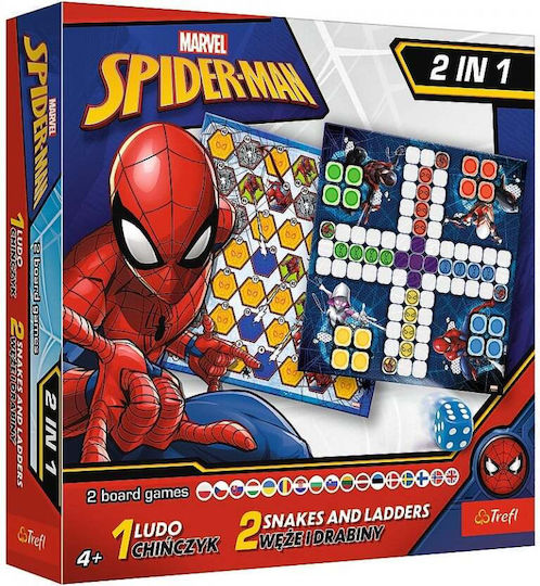 Board Game Spiderman 2 in 1 Ludo and Snakes Stairs for 2-4 Players 4+ Years Old (EN) Trefl