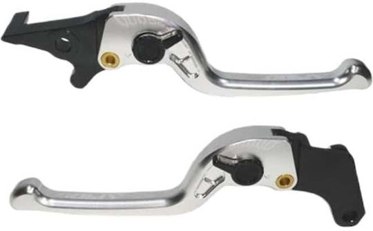 Apido Set Brems-/Kupplungshebel für Motorräder Einstellbar Silber 118646