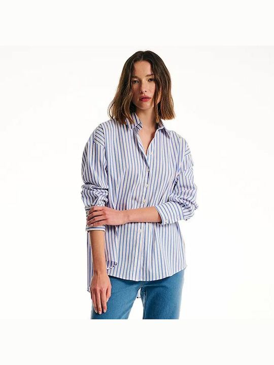 Forel Women's Striped Long Sleeve Shirt Blue