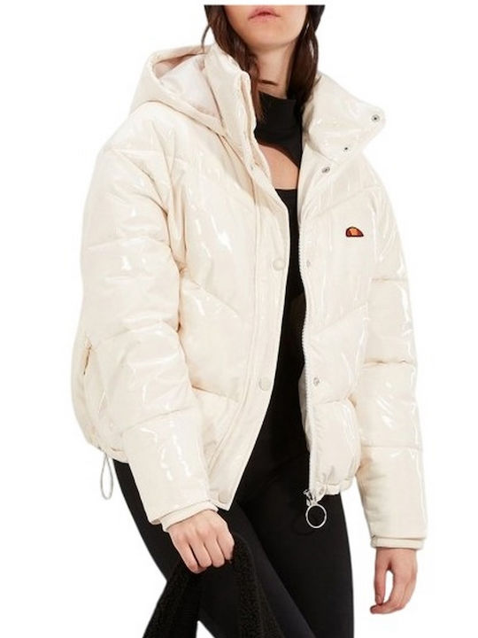 Ellesse Women's Short Puffer Jacket for Winter Beige