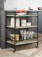 vidaXL Wooden Kitchen Trolley 3 Tiers Brown 65x40x86.5cm