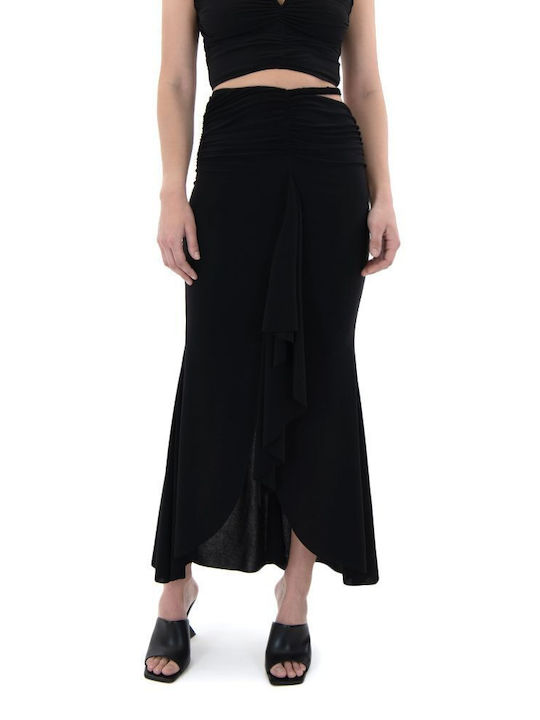 Zoya Midi Skirt in Black color