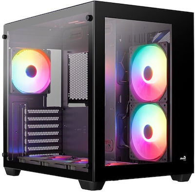 Aerocool Dryft-BK-v1 Midi Tower Κουτί Υπολογιστή με Πλαϊνό Παράθυρο Μαύρο