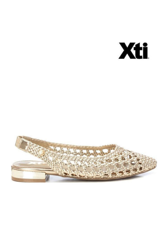 Xti Synthetic Leather Pointy Ballerinas With st...