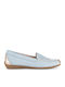 Leather Women's Loafers in Blue Color