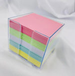 thessPACK Memo Pads in Cube 500 Sheets Transparent 7.6x7.6pcs (Μiscellaneous colours)