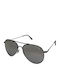 American Optical Unisex Sunglasses with Black Metal Frame and Black Mirror Lens