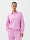 GAP Logo Women's Athletic Polo Blouse Long Sleeve Sugar Pink