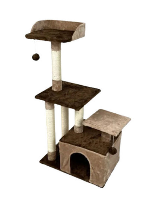 Nobleza Scratching Post Cat Trees Beige 3 levels 73.5x35x104.5cm