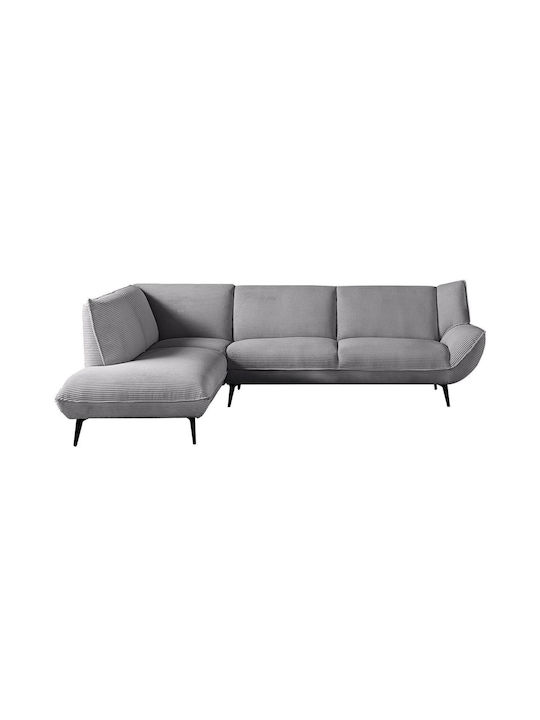 Emerald Corner Couch with Right Corner Grey 274x88x82 Cm