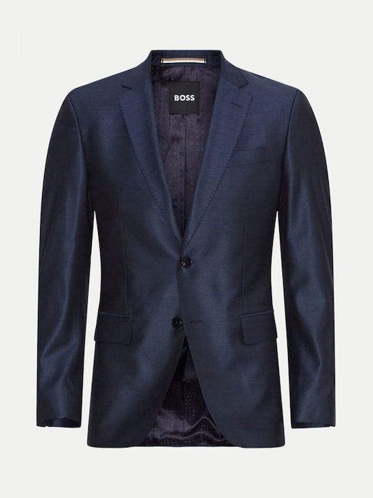 Hugo Boss Ανδρικό Κοστούμι με Στενή Εφαρμογή Μπλε