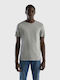 Benetton Herren T-Shirt Kurzarm Silber