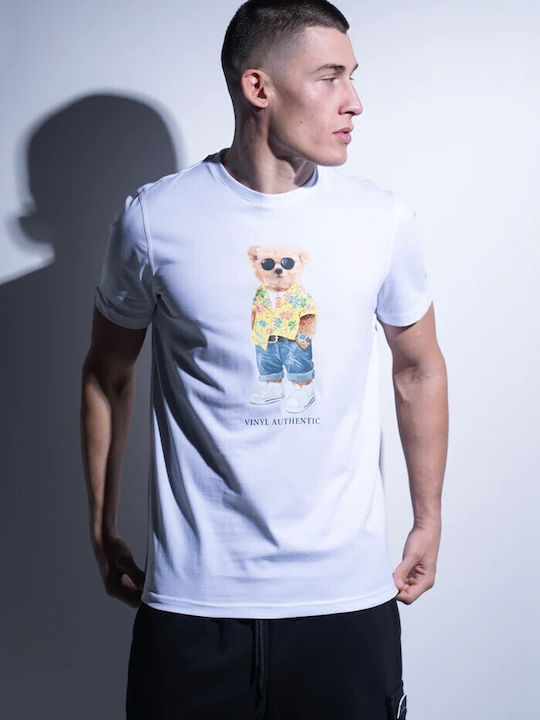 Vinyl Art Clothing T-shirt Bărbătesc cu Mânecă Scurtă Alb
