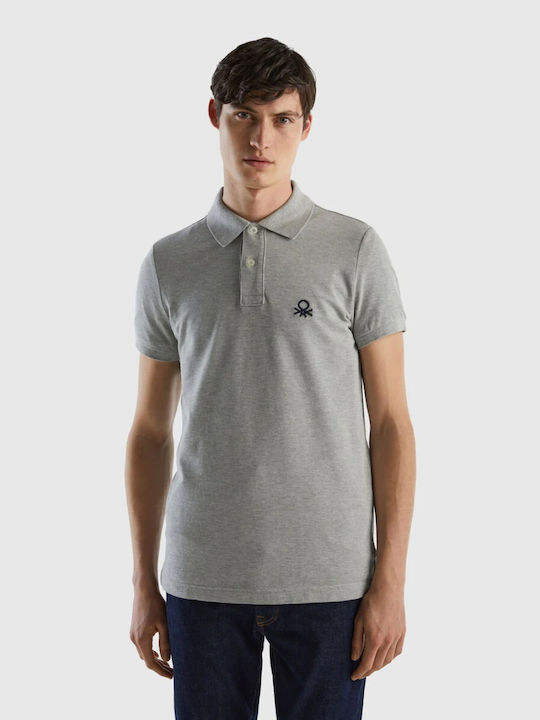 Benetton Herren Kurzarmshirt Polo Gray