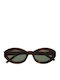 Ysl Feminini Ochelari de soare cu Maro Tortoise Cadru și Verde Lentilă