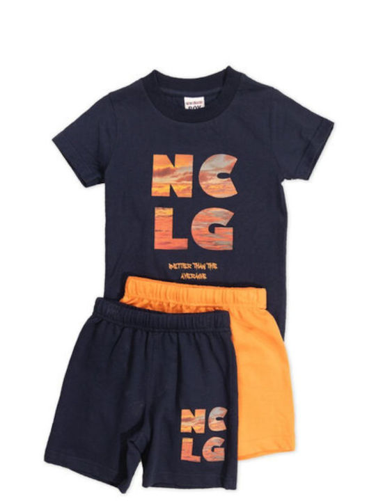 New College Kids Set with Shorts Summer 2pcs Blue