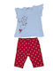 Nek Kids Wear Kids Set with Leggings Summer 2pcs Red