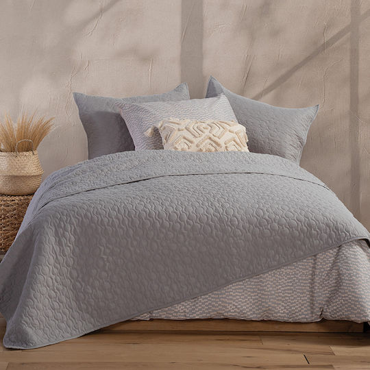 Nef-Nef Homeware Candy Κουβερλί Υπέρδιπλο Microfiber Grey 230x240cm