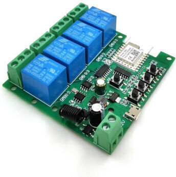 Smartwise 5v-32v 4 Gang Dry Contact Momentary Switch Zigbee + Rf Smart Relay Switch