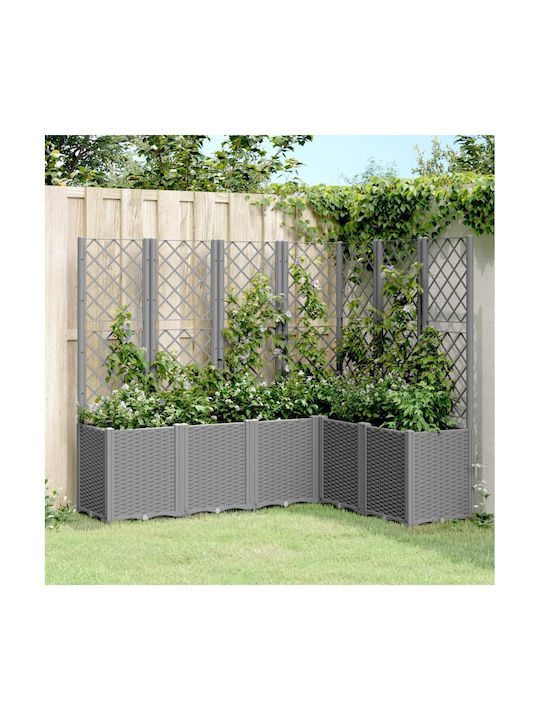 vidaXL Planter Box Plastic Gri deschis 160x120x...