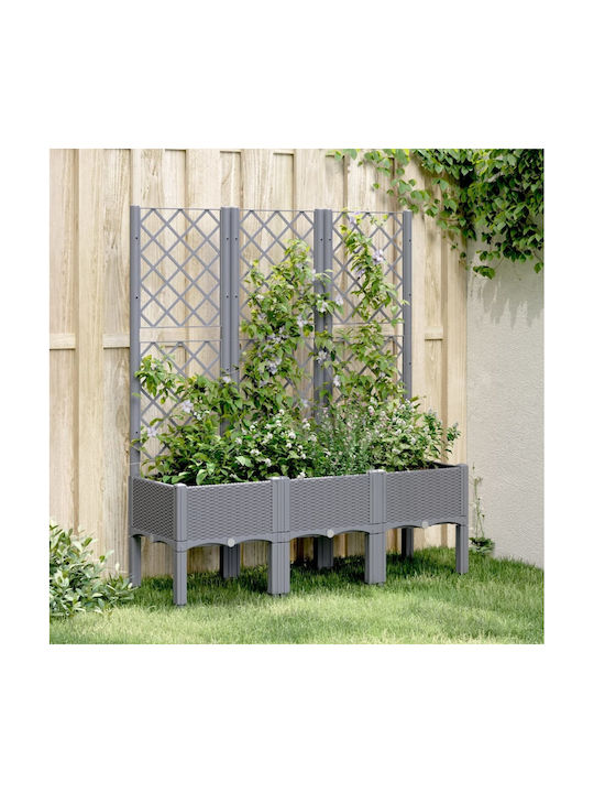 vidaXL Planter Box Plastic Gri 120x40x142cm.