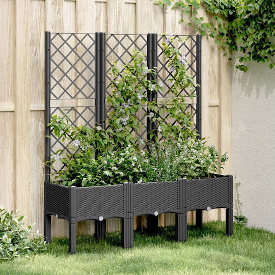 vidaXL Planter Box Plastic Negru 120x40x142cm.